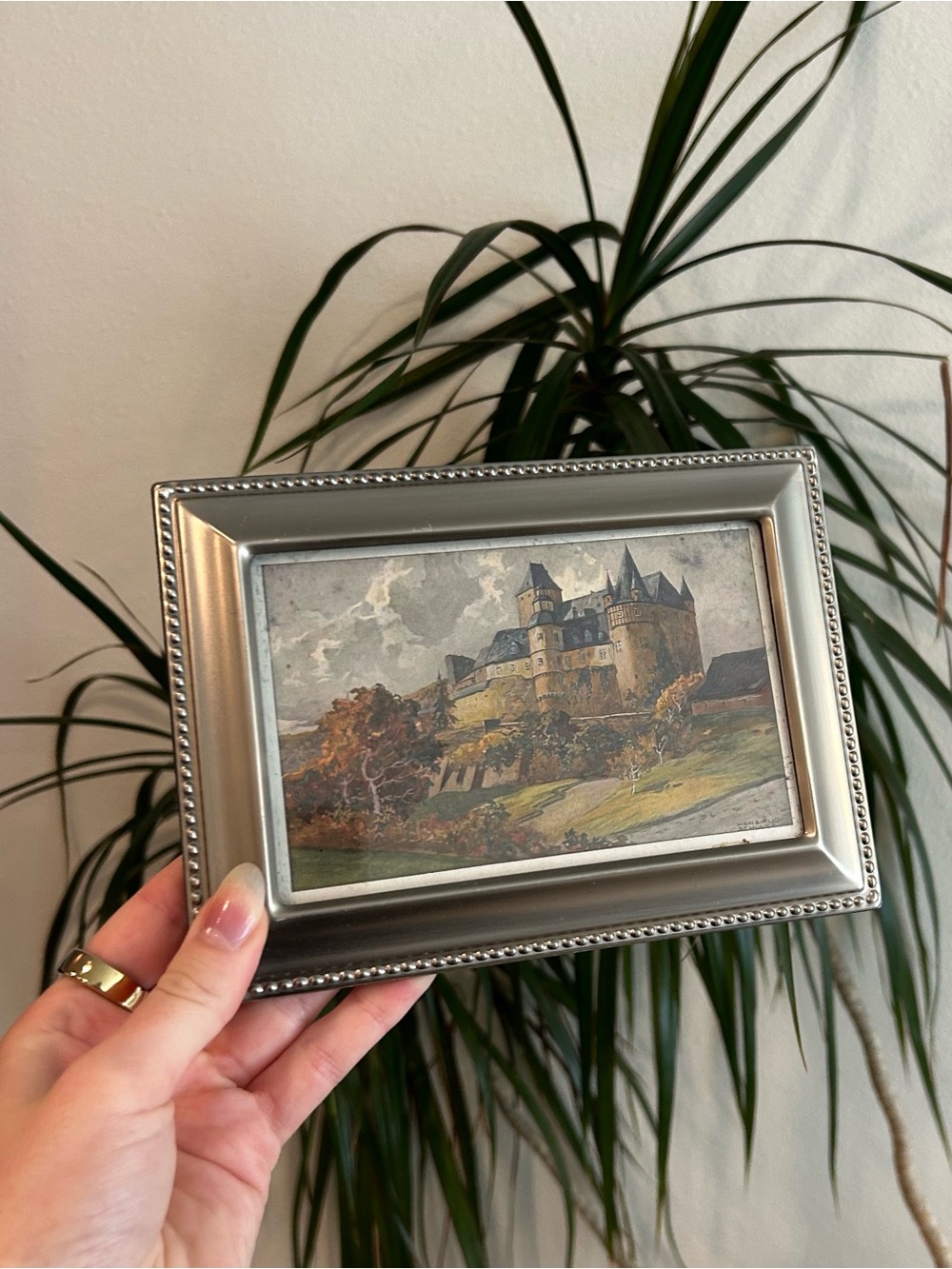 Silver Framed Castle Landscape Wall Art - Elegant Home Accent